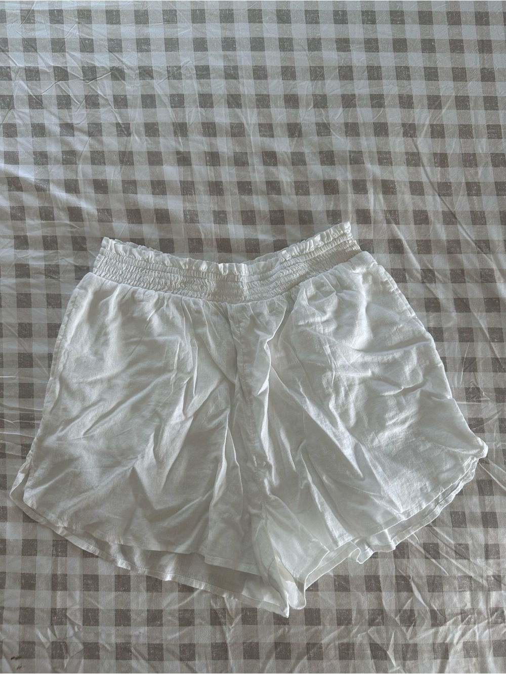 aerie White Lightweight Elastic Waist Shorts